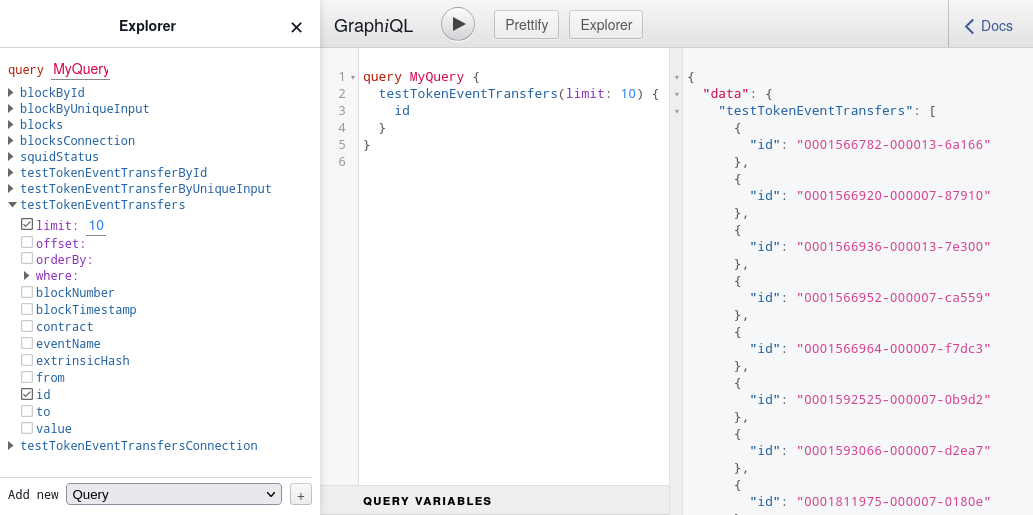 GraphiQL playground