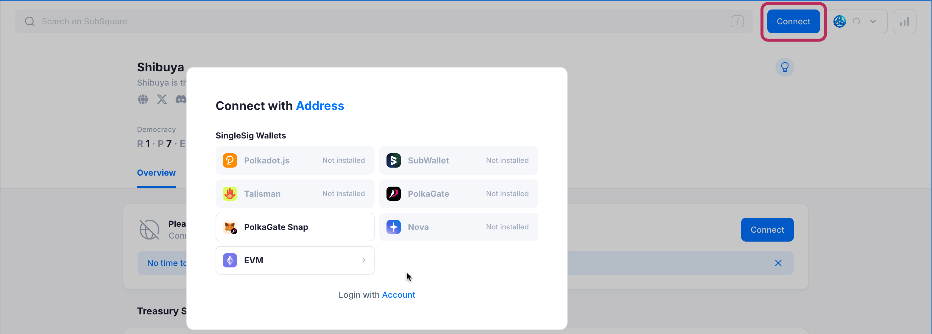 Substrate Account Selection